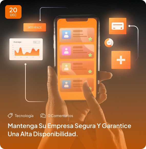 A hand holding an orange smartphone, showing a contacts list. Text: 